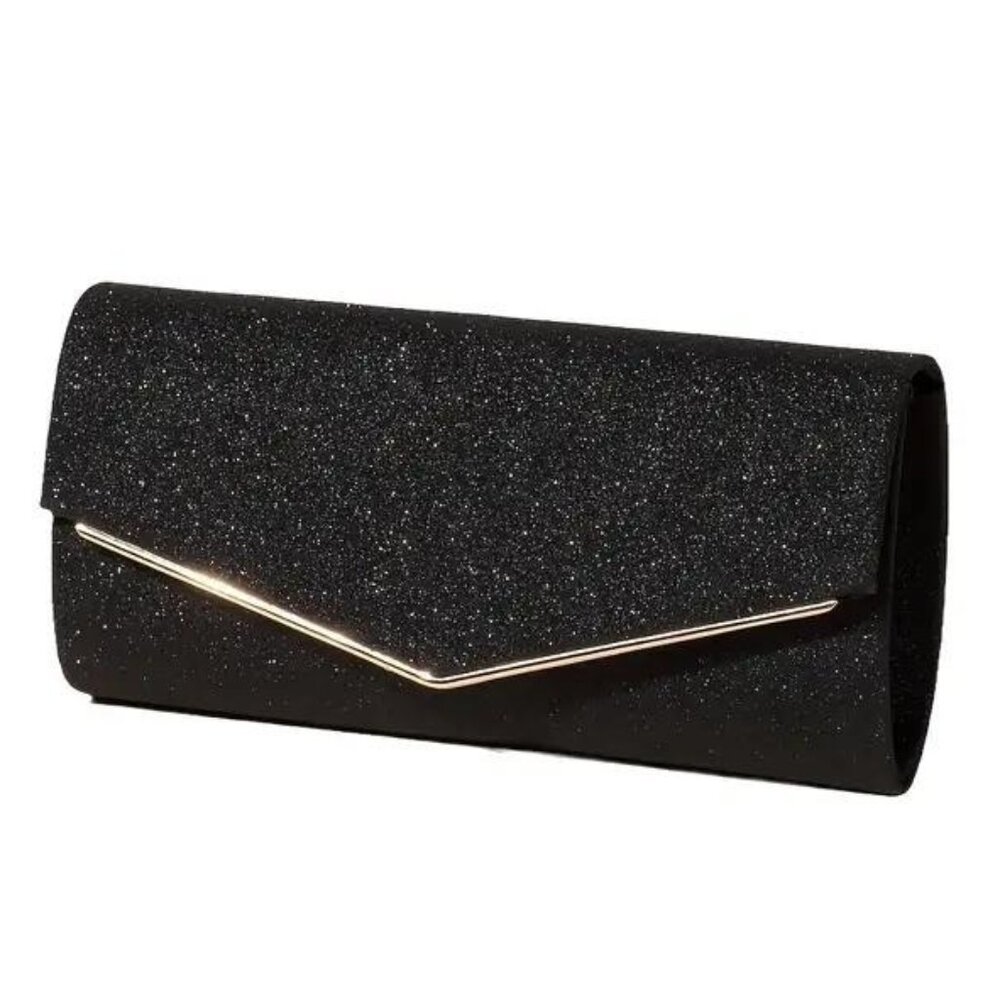 GLITTERING BLACK EVENING BAG